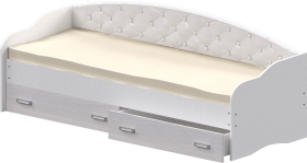 Кровать Софа-7 с мягкой спинкой (800х2000) Белый в Исилькуле - isilkul.katalogmebeli.com | фото 1