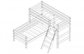 Кровать Соня вариант 8 угловая с наклонной лестницей Белый полупрозрачный в Исилькуле - isilkul.katalogmebeli.com | фото 4
