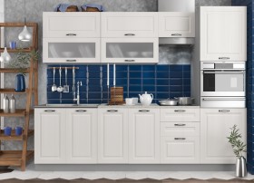 Модульная кухня Капри 2,7 м (Липа белый/Серый) в Исилькуле - isilkul.katalogmebeli.com | фото