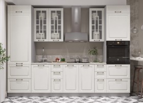 Модульная кухня Гарда 2,8 м (Белый патина/Серый) в Исилькуле - isilkul.katalogmebeli.com | фото