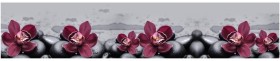 Кухонный фартук КМ 14 Орхидея Цветы Камни в Исилькуле - isilkul.katalogmebeli.com | фото