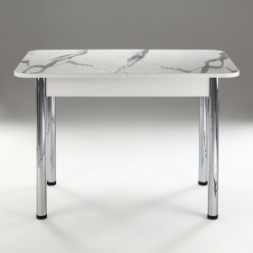 Кухонный стол 1100*700/400 ф 2 Пластик, мрамор белый в Исилькуле - isilkul.katalogmebeli.com | фото