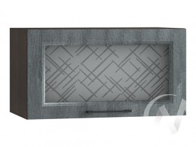 Либерти Шкаф верхний горизонтальный со стеклом ШВГС 609 (Холст грей/корпус венге) в Исилькуле - isilkul.katalogmebeli.com | фото