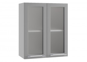 Лофт ПС 600 шкаф верхний со стеклом (Дуб бурый/корпус Серый) в Исилькуле - isilkul.katalogmebeli.com | фото
