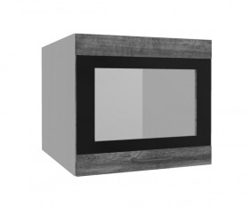 Лофт ВПГСФ 500 шкаф верхний горизонтальный со стеклом высокий с фотопечатью (Дуб бурый/корпус Серый) в Исилькуле - isilkul.katalogmebeli.com | фото