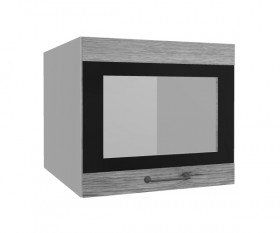 Лофт ВПГСФ 500 шкаф верхний горизонтальный со стеклом высокий с фотопечатью (Дуб майский/корпус Серый) в Исилькуле - isilkul.katalogmebeli.com | фото