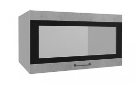 Лофт ВПГСФ 800 шкаф верхний горизонтальный со стеклом высокий с фотопечатью (Бетон светлый/корпус Серый) в Исилькуле - isilkul.katalogmebeli.com | фото