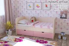Мальвина Кровать детская 2 ящика 1.8 Розовыйй глянец в Исилькуле - isilkul.katalogmebeli.com | фото 1