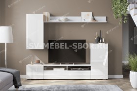 Мебель для гостиной МГС 4 (Белый/Белый глянец) в Исилькуле - isilkul.katalogmebeli.com | фото 1