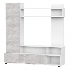 Мебель для гостиной "МГС 9" Белый / Цемент светлый в Исилькуле - isilkul.katalogmebeli.com | фото