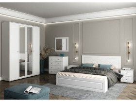 Модульная спальня Барселона (Белый/Белый глянец) в Исилькуле - isilkul.katalogmebeli.com | фото