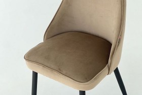Набор стульев Милан 2 шт (беж велюр/белый) в Исилькуле - isilkul.katalogmebeli.com | фото 3