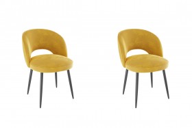 Набор стульев Моли 2 шт (жёлтый велюр/черный) в Исилькуле - isilkul.katalogmebeli.com | фото