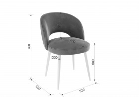 Набор стульев Моли 2 шт (серый велюр/белый) в Исилькуле - isilkul.katalogmebeli.com | фото 2