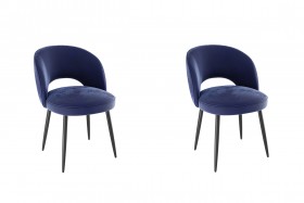 Набор стульев Моли 2 шт (синий велюр/черный) в Исилькуле - isilkul.katalogmebeli.com | фото