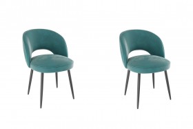 Набор стульев Моли 2 шт (зеленый велюр/черный) в Исилькуле - isilkul.katalogmebeli.com | фото