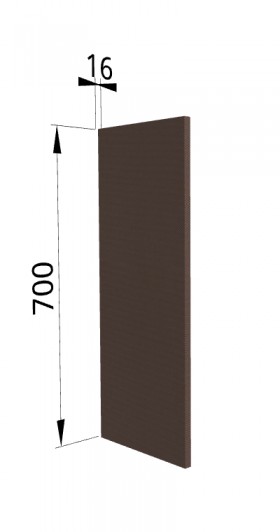 Панель торцевая П Квадро (для шкафа верхнего) Шоколад кожа в Исилькуле - isilkul.katalogmebeli.com | фото
