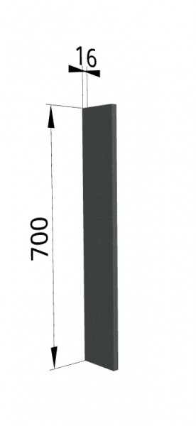 Панель торцевая ПТ 400 Квадро (для шкафа торцевого верхнего) Железо в Исилькуле - isilkul.katalogmebeli.com | фото