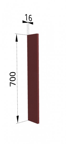 Панель торцевая ПТ 400 Квадро (для шкафа торцевого верхнего) Красная кожа в Исилькуле - isilkul.katalogmebeli.com | фото