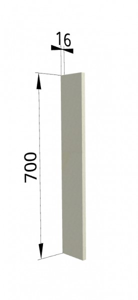 Панель торцевая ПТ 400 Квадро (для шкафа торцевого верхнего) Ваниль кожа в Исилькуле - isilkul.katalogmebeli.com | фото