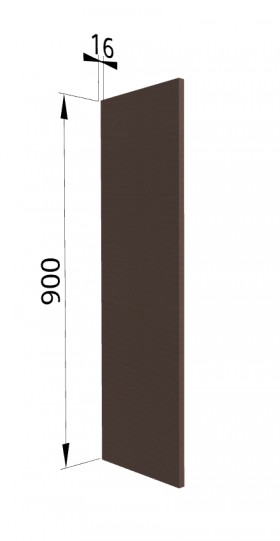 Панель торцевая ВП Квадро (для шкафа верхнего высокого) Шоколад кожа в Исилькуле - isilkul.katalogmebeli.com | фото