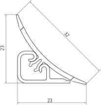 Плинтус LB-23, L=3000мм, травертин феллини в Исилькуле - isilkul.katalogmebeli.com | фото 2