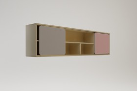 Полка между шкафами 1660 Грэйси (Розовый/Серый/корпус Клен) в Исилькуле - isilkul.katalogmebeli.com | фото 2