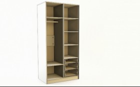 Шкаф 2-х створчатый с ящиками Санни (Белый/корпус Клен) в Исилькуле - isilkul.katalogmebeli.com | фото 2