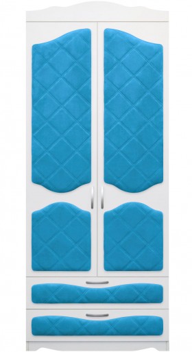 Шкаф 2-х створчатый с ящиками серии Иллюзия 84 Ярко-голубой в Исилькуле - isilkul.katalogmebeli.com | фото 1