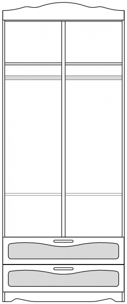 Шкаф 2-х створчатый с ящиками серии Иллюзия 99 Серый в Исилькуле - isilkul.katalogmebeli.com | фото 5