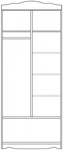 Шкаф 2-х створчатый серии Иллюзия 33 Сиреневый в Исилькуле - isilkul.katalogmebeli.com | фото 4