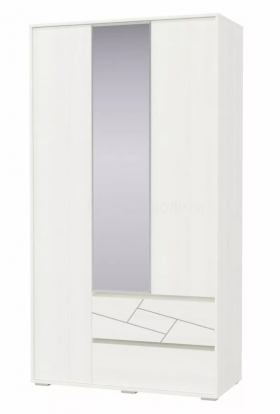 Шкаф 3-х дверный с ящиками Аделина 1200 Рамух белый в Исилькуле - isilkul.katalogmebeli.com | фото 1