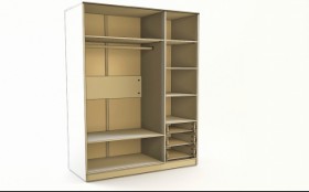 Шкаф 3-х створчатый с ящиками Флёр (Белый/корпус Клен) в Исилькуле - isilkul.katalogmebeli.com | фото 2