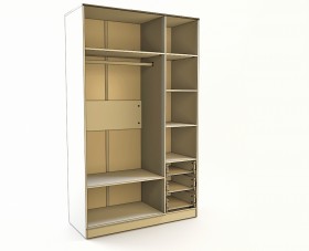 Шкаф 3-х створчатый с ящиками Клаксон без машинок (Белый/корпус Клен) в Исилькуле - isilkul.katalogmebeli.com | фото 2