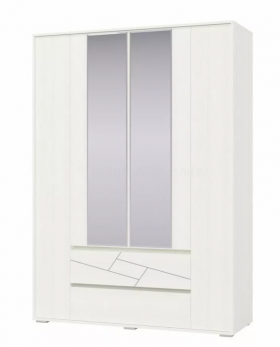 Шкаф 4-х дверный с ящиками Аделина 1600 Рамух белый в Исилькуле - isilkul.katalogmebeli.com | фото
