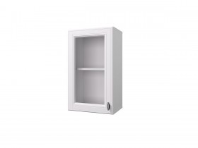 Шкаф 40 с витриной Ева (Белый Софт/Белый) в Исилькуле - isilkul.katalogmebeli.com | фото