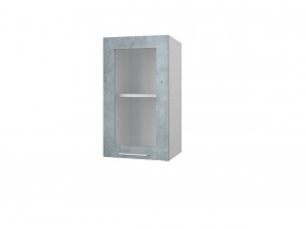 Шкаф 40 с витриной Лофт (Камень Оленна/Белый) в Исилькуле - isilkul.katalogmebeli.com | фото
