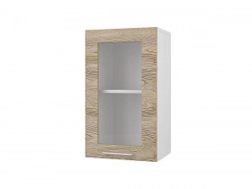 Шкаф 40 с витриной Полонез (Сосна Бран/Белый) в Исилькуле - isilkul.katalogmebeli.com | фото