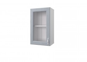 Шкаф 40 с витриной Принцесса (Серый/корпус Белый) в Исилькуле - isilkul.katalogmebeli.com | фото