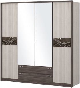 Шкаф четырехстворчатый с зеркалом Шк69.1 Николь в Исилькуле - isilkul.katalogmebeli.com | фото 1