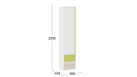 Шкаф для белья комбинированный «Сканди» Дуб Гарден/Белый/Зеленый в Исилькуле - isilkul.katalogmebeli.com | фото 4