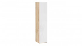 Шкаф для белья с 1 глухой дверью «Эмбер» Яблоня Беллуно/Белый глянец в Исилькуле - isilkul.katalogmebeli.com | фото 1