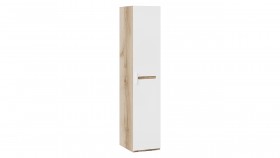 Шкаф для белья с 1-ой дверью «Фьюжн» Дуб Делано/Белый глянец в Исилькуле - isilkul.katalogmebeli.com | фото
