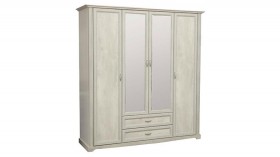 Шкаф для одежды "Сохо" (бетон пайн белый/2 ящика/зеркало) в Исилькуле - isilkul.katalogmebeli.com | фото 4