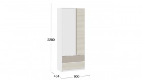 Шкаф для одежды комбинированный «Сканди» Дуб Гарден/Белый/Глиняный серый в Исилькуле - isilkul.katalogmebeli.com | фото 4