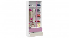 Шкаф для одежды комбинированный «Сканди» Дуб Гарден/Белый/Лиловый в Исилькуле - isilkul.katalogmebeli.com | фото 4