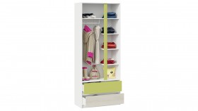 Шкаф для одежды комбинированный «Сканди» Дуб Гарден/Белый/Зеленый в Исилькуле - isilkul.katalogmebeli.com | фото 4