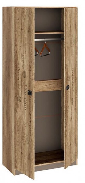 Шкаф для одежды «Пилигрим» (Дуб Каньон светлый, Фон серый) в Исилькуле - isilkul.katalogmebeli.com | фото 2