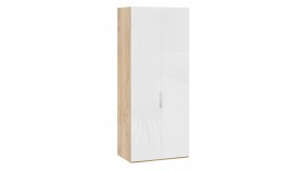 Шкаф для одежды с 2 глухими дверями «Эмбер» Яблоня Беллуно/Белый глянец в Исилькуле - isilkul.katalogmebeli.com | фото 1