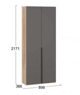 Шкаф для одежды с 2 глухими дверями «Порто» (366) в Исилькуле - isilkul.katalogmebeli.com | фото 2